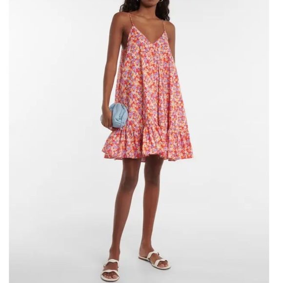 CAROLINE CONSTAS Laurel cotton-blend minidress in Red - Picture 3 of 6